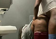 Getting backshots in bar bathroom with big black cock star
