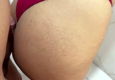 Pretending To Bathe Leads To Naughty Roommate Encounter With Anal And Blowjob