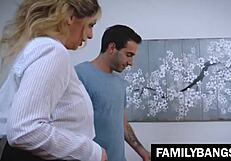 Stepson Slams Stepmom Kiki Daire on New Couch Hard