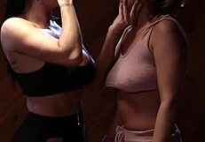 Busty milf performs oral and squirts during yoga session