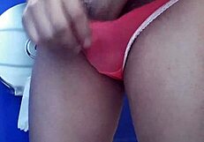 Masturbating with cousin's thong feels so good