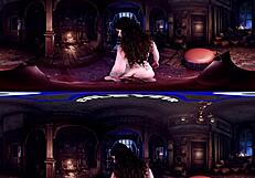 Curly Haired Babe Lacy Channing Bent Over for Bold Doggy Blowjob and Cumshot