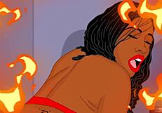 Day 2: Cherokee D'Ass in a bent over pose.