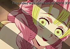 Mitsuri and Tanjiro Engage in Wild Titty Fuck and Kissing