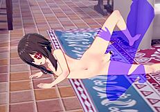 Hey, watch this Konosuba hentai with Megumin getting a wild creampie in anime action.