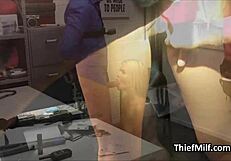 Is This Busty Blonde Housewife Getting Hammered at Work with Socks On?