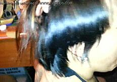 My Ex Sucks Me Off And Gets Cum In Mouth Face And Tits