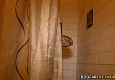 Interracial double penetration session with Karmen Karma