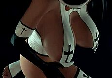 Naughty Nun Rides Anal Dildo In Wild 3D Hentai Scene