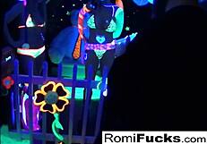 Romi Rain and Dani Daniels LICK EACH OTHER'S PUSSIES in Black-Light Fun!