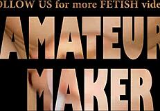 Stepsister in Pink Bodysuit Bent Over with Stockings Gets Cum on Pussy in Close-Up POV