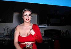 Alexis with big natural tits gets picked up and bent over for wet pussy squirting on monster cock