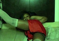 Tatiana's sensual dance undresses, ripping clothes for ebony milf striptease