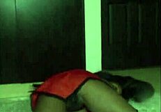 Tatiana's sensual dance undresses, ripping clothes for ebony milf striptease