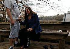 Becky Tailorxxx craves quick outdoor fuck at park bench. Her curvy ass drives me wild!