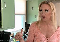 stepdad and brunette get kinky in bdsm play