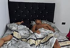 Stepsister sucks my dick while girlfriend watches with jealousy