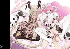 Ahegao hmv with monster cock in anime hentai style