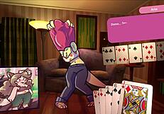 i play poker with 2 chicks, furry stripp