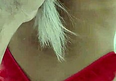 blonde strips and rips clothes while twerking on friend's cock