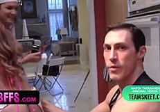 raunchy besties take turns riding big dick with licks and blowjobs