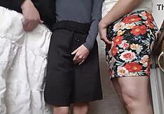 She had 6 orgasms under the skirt in wild kitchen action