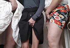 She had 6 orgasms under the skirt in wild kitchen action