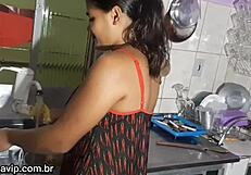 Renan Pantaneiro's Condom-Free Anal Creampie on Kitchen Sink