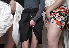 She had 6 orgasms under the skirt in wild kitchen action