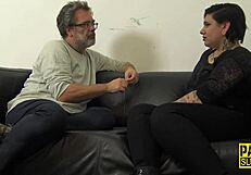 Tattooed Chubby Sub Gets Fingered