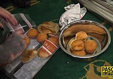 Tattooed Chubby Sub Gets Fingered