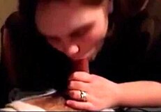 Oh wow, young wife sucks husband's cock and swallows cum for Christmas!