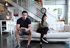 Sloan Harper does homework with stepson