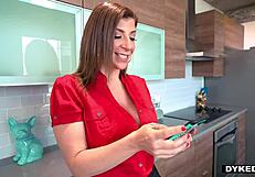 curious teen 18+ licked by mature lesbian with strapon - wow!