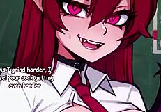 I’m obsessed with this succubus student draining me in hentai roleplay