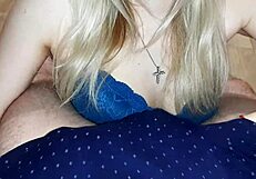 In the garage at night, my wife gives a blowjob and finishes in my mouth.