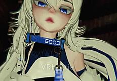 cyber babe's clothes ripped in teasing space fuck lap dance on vrchat erp