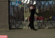 Jeny smith's bold upskirt spin in public