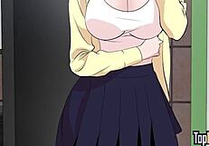 my dick has superpowers in this hentai episode with mommy and teacher