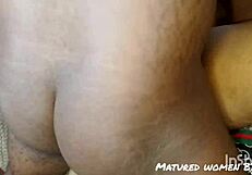 african stepmother receives huge cumshot from big cock casually