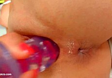 Henessy shoves giant toys deep into her huge ass. Givemepink scene explodes with orgasms!