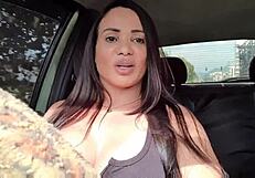 Latina drives to relieve traffic with outdoor anal