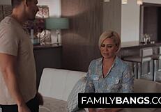 The empowered milf seduces her stepson for a facial