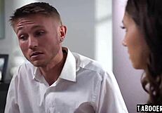 Maya opens her mouth, spreads her legs, and satisfies her lusty stepbrother orally