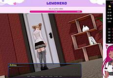 What happens when Vtuber Lewdneko plays Harem Hotel in part 16?