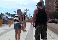 Teen 18+ Suggestively Sucks And Rides Two Dicks In Shaved Brunette Action.