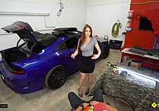 Roadside milf with big tits gets drilled by her car mechanic