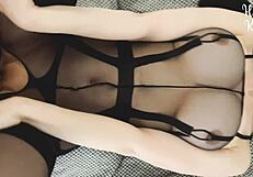 busty brunette babe in bodysuit gets busted on