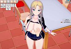 Big Tits Sexy JK Tit Massage and Handjob in 3D Anime Hentai