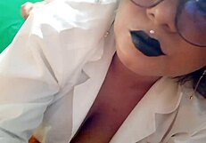 Does the busty nurse fuck the patient at home?